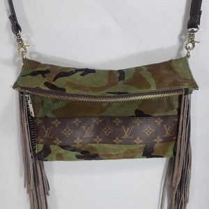 AUTH Repurposed Boho Fringe Louis Vuitton bag